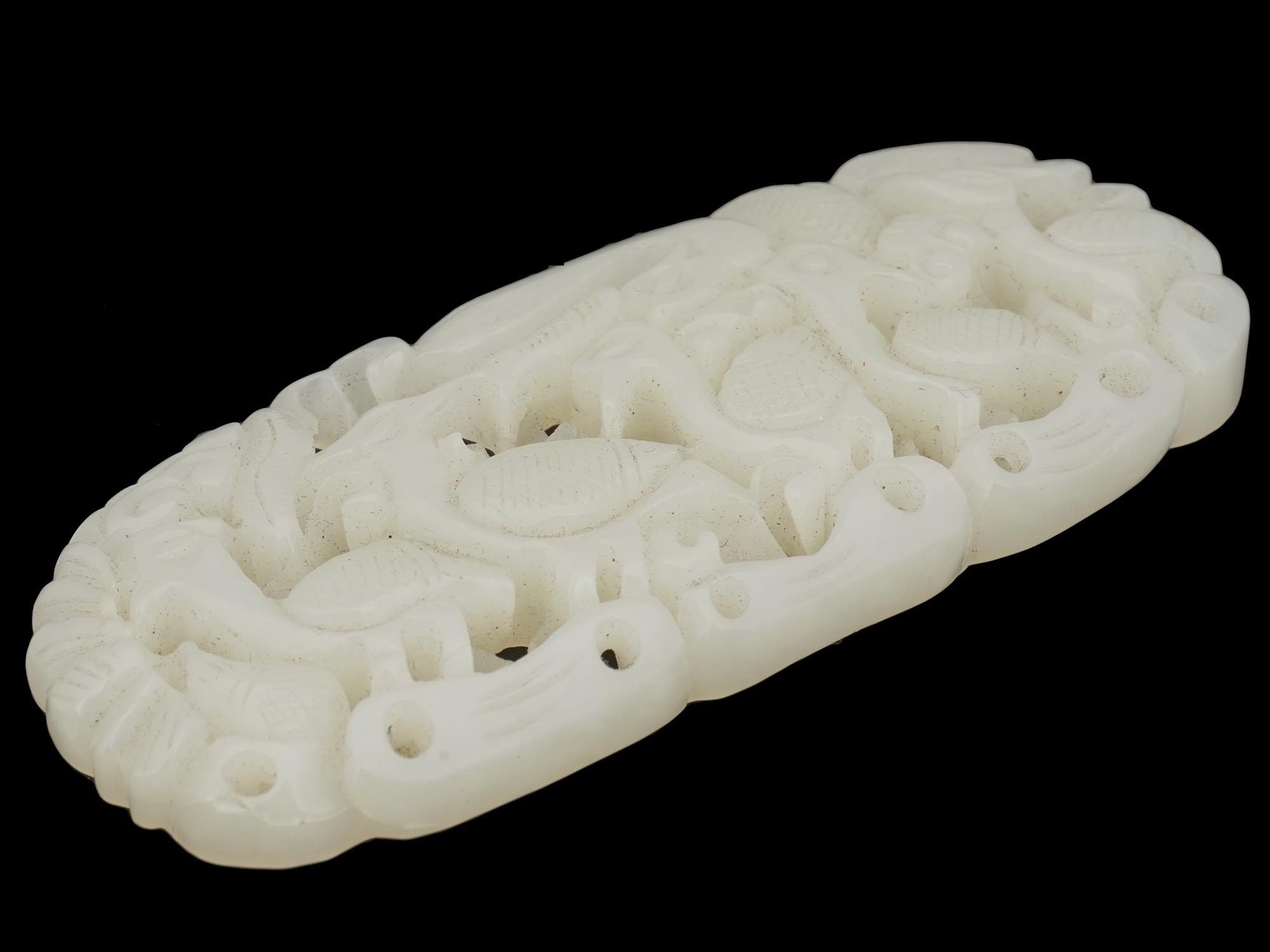 CHINESE HETIAN WHITE JADE CARVED PENDANT PIC-2